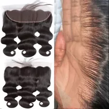 13 x 4 Lace Frontal Closure Body Wave 12 Inch Body Wave Human Hair 180% Density