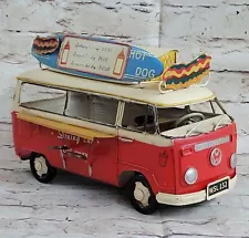 Vintage Metal handmade camper bus model with hardtop, Food Truck van model GIFT