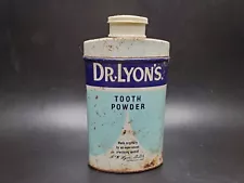 Vintage Dr. Lyons Tooth Powder Can - Dental Advertising with some contents