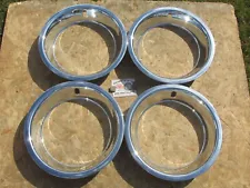 15″X8″ RALLY WHEEL CHROME STAINLESS TRIM RINGS BEAUTY RINGS, 3" DEEP ~4~ 4543