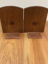 Rare Used Authentic Stickley (2) Mission Oak Bookends with Brass