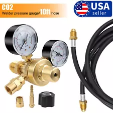 Argon CO2 For Lincoln Mig Tig Flow Meter Welding Regulator Welder Gauge Gas+Hose