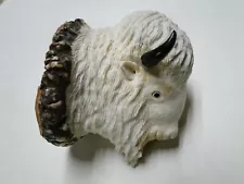 Hand Carved Antler Buffalo Head Design VERY DETAILED NICE! SEE PICTURES!