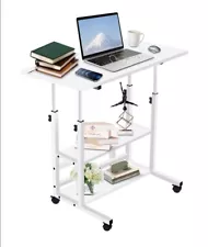 SALE | Mobile Stand Up Desk，Laptop Desks Adjustable Height (15.7"x31.4",White)