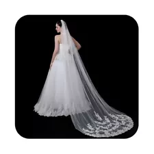 Floral Wedding Veils Lace Cathedral Veils for Brides 118'' Long Bridal Veil S...