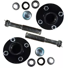 (Pack of 2) Trailer Axle Kits with 4 on 4" Bolt Idler Hub & 1" Round BT8 Spindle