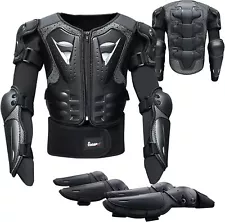 Kids Motorcycle Armor Suit Dirt Bike Gear Riding Protective Chest Elbow Knee Pad