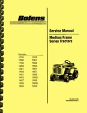 Bolens Medium Frame Lawn Tractor Shop Repair SERVICE MANUAL 176-2324