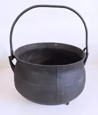 Antique Cast Iron Cauldron Pot Cowboy Campfire Kettle Witch Gypsy 1800s