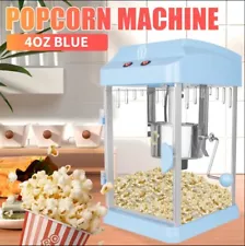 40z Countertop Popcorn Machine For Home Movie Night Stainless Steel Baby Blue