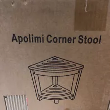 Apolimi HDPE Corner Shower Stool,Shower Bench Seat with Storage Shelf for Shavin