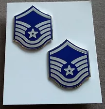 US Air Force Metal Collar Rank Insignia Master Sergeant E-7 Pair