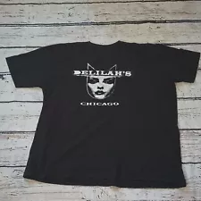 Delilah's Chicago Black White Face Print Tee Shirt XL