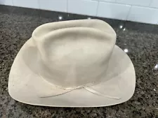 Vintage Rare Stetson 20X Beaver Fur Cowboy Hat Size 7 1/8 Silverbelly