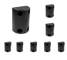 8Pk 8"x5-1/4"x3-1/2" Rubber Dock Bumper with 4 Hole Impact Resistant Half-Oval