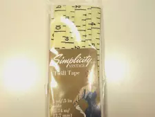 Simplicity Vintage Light Yellow Ruler Twill Tape 1/2" x 3 yards, 1007