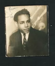 Handsome Black African American Man Painted Backdrop Suit Tie 1940s Photo Booth