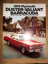 NOS Plymouth Dealer Sales Brochure 1974 Duster 360 Scamp Valiant Barracuda 15 PG