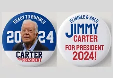 Jimmy Carter President 2024 Pinback Buttons Funny Political Lot 2.25"