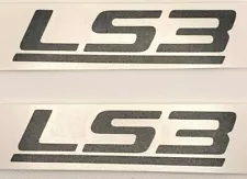 Flat Black "LS3" Decal Set 4.25" Wide X 1" Tall For 2008-2009 Pontiac G8 Models