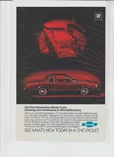 Original 1978 Chevrolet Monte Carlo Magazine Ad "Third Generation"