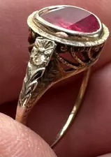 Antique 14k Ruby Ring Size 5 Estate Find