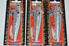 3 lures lucky craft gunfish 115 bass topwater lure 4.5" 3/5oz white knight