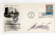 Nazi Hunter Simon Wiesenthal signed UN First day cover