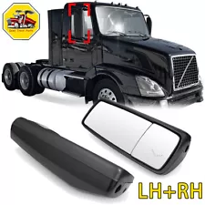 2PCS Black Door Mirror Power W/Heated Pair For 2004-2017 Volvo VNL LH+RH Side