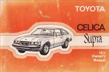 1979 Toyota Supra Owners Manual OEM Original Owner User Instruction Guide Book (For: 1979 Toyota Supra)