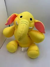 RARE Moshi ELEPHANT 18" Microbead Pillow Plush Yellow Pink Nylon Brentwood