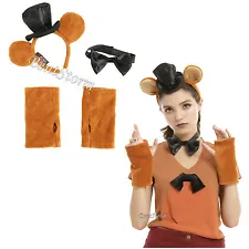 Freddy Fazbear Five Nights at Freddys Adult Headband Hat Bow Tie Costume Kit NEW