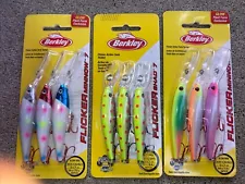 Berkley #7 Flicker Minnow Shad walleye BNIP Trolling 11-17 9 Pk