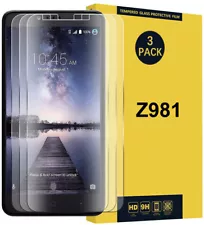 3 Pack Premium Tempered Glass Screen Protector for ZTE ZMax Pro Z981 ZTE Carry