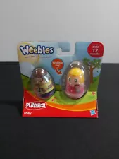 Weebles Wobble Playskool Boy w/ Boat #11 and Girl w/ Doll #12 Play Series Hasbro