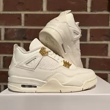 Nike Air Jordan 4 Retro Metallic Gold Women’s Size 8W / Men’s 6.5 / AQ9129-170