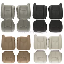 4Pcs For 2003 2004 2005 2006 Chevy Silverado GMC Sierra Front Leather Seat Cover