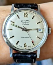 Gents 1970s Swiss SS Rotary Avenger 17 Jewels FHF 96.4 Date Watch for Sale