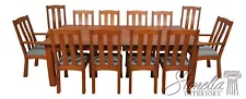 61447EC/48EC: Arts & Crafts Table & 12 Chairs Mission Oak Dining Set