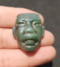 Pre Columbian Olmec Jade Baby Face Figure Pendant Mexico Maya Mexican Stone