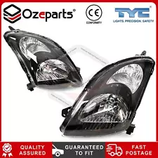 TYC Pair LH+RH Head Light Lamp (Black SPORT) For Suzuki Swift RS416 2005-2011