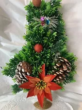 Vintage Christmas Greenery Wall or Door Decoration Wreath 18 Inch Tall Handmade