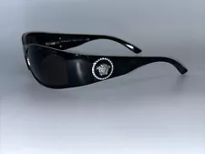 Versace 4205-B Sunglasses Brown Tortoise Silver Coin Medusa Swarovski Crystals