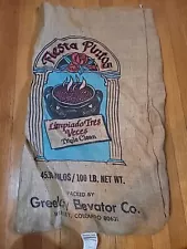 vintage Colorado Fiesta Pintos Triple Cleaned Pinto Beans Empty 100 pound burlap