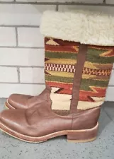 Ladies Stetson Roxanne Size 8.5 Boots-Serape Wool Southwest Blanket Shaft