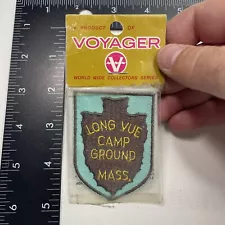 Vtg Voyager Brand In Package LONG VUE CAMPGROUND Massachusetts Camper Patch 09NP