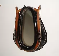 Antique Vintage Rustic Leather Horse Collar Mirror