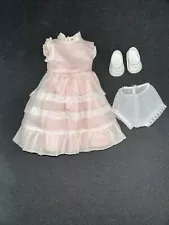 Vintage 1965 Madame Alexander Dress, Shoes, Panties For 13” Mary Ann Doll