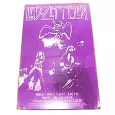 Vintage Led Zeppelin Concert Poster April 17, 1977 Market Square Arena