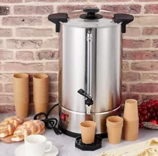 Commercial Coffee Urn 100 cups, 16L Stainless Steel Coffee Dispenser Urn for ...